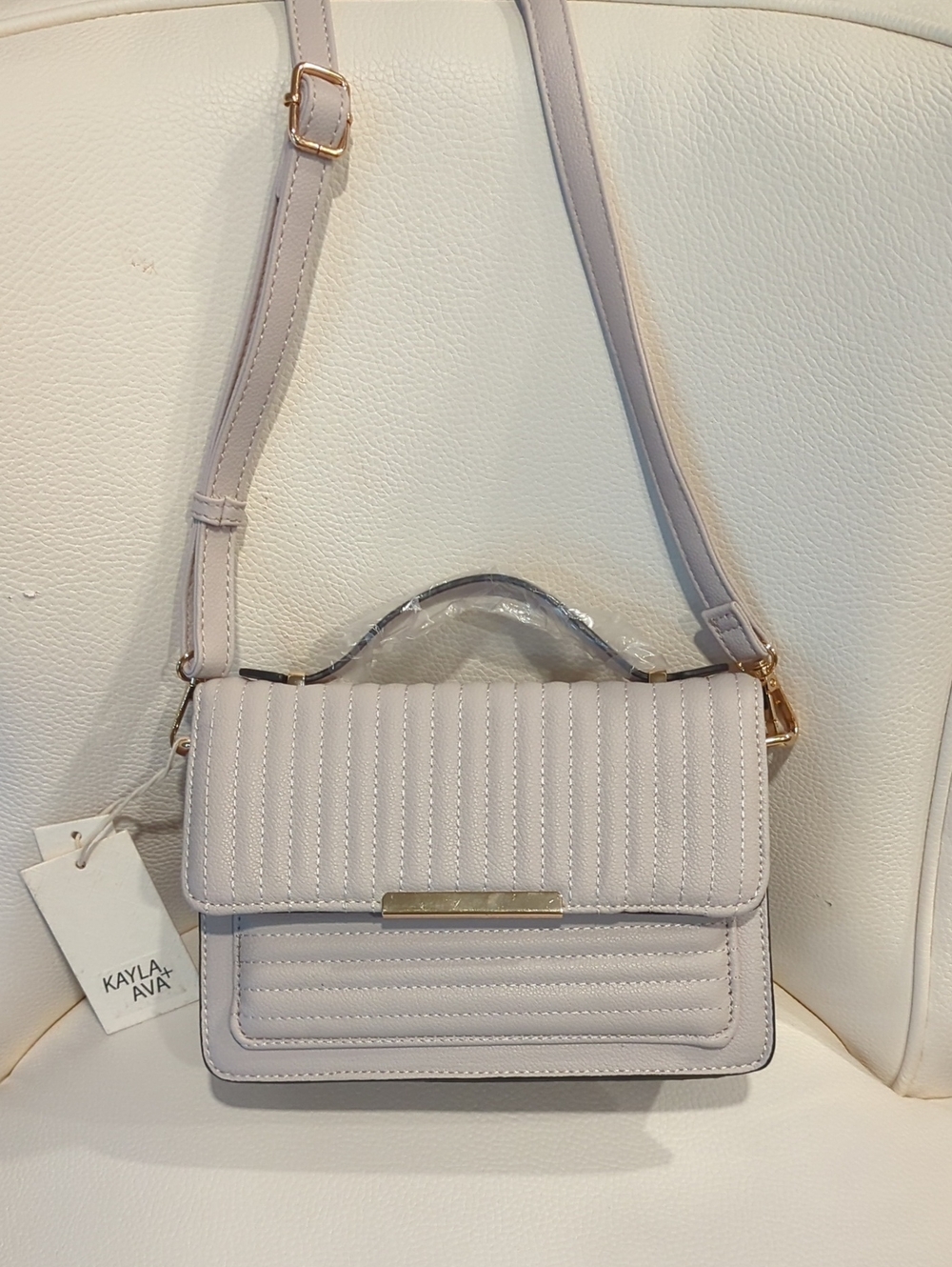 Quilted Crossbody Bag with Gold Accent
